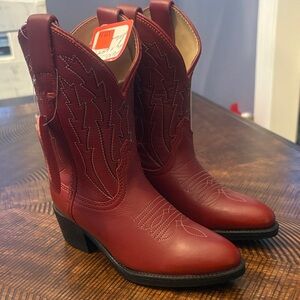 Kids Red Western Cowboy Boots